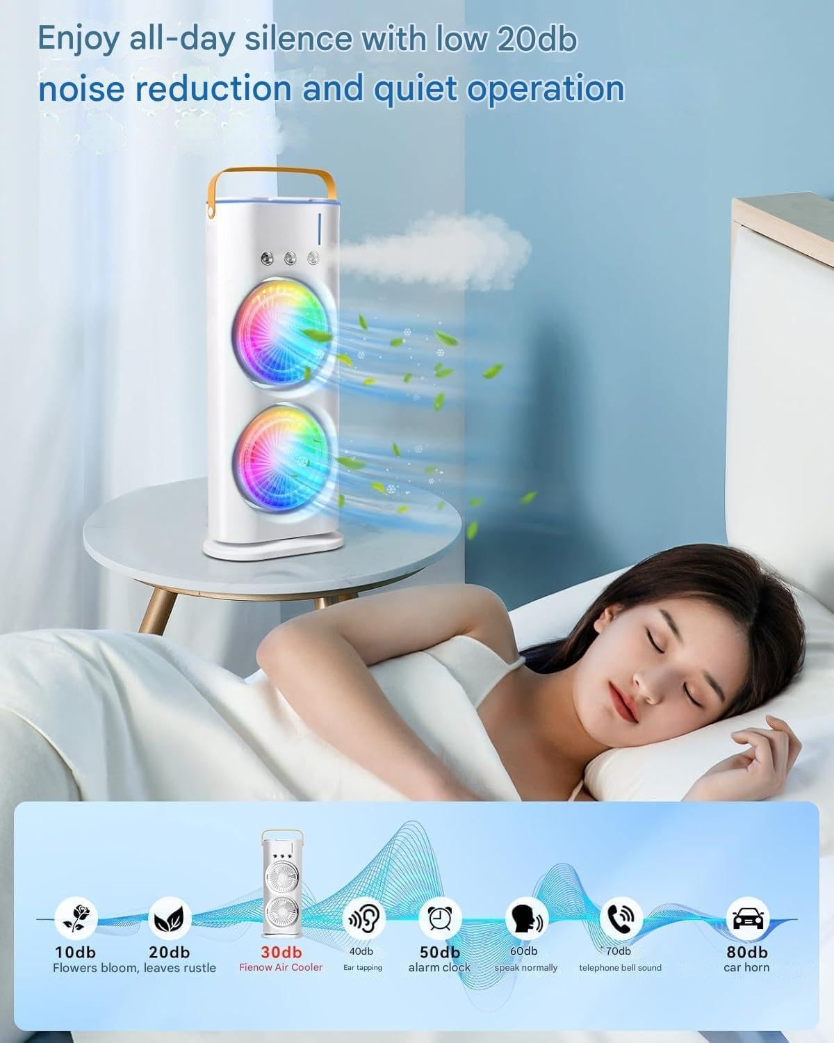 Kella Rechargable Mini Portable Compact Powerful Personal Cooling Desk Fan With Remote