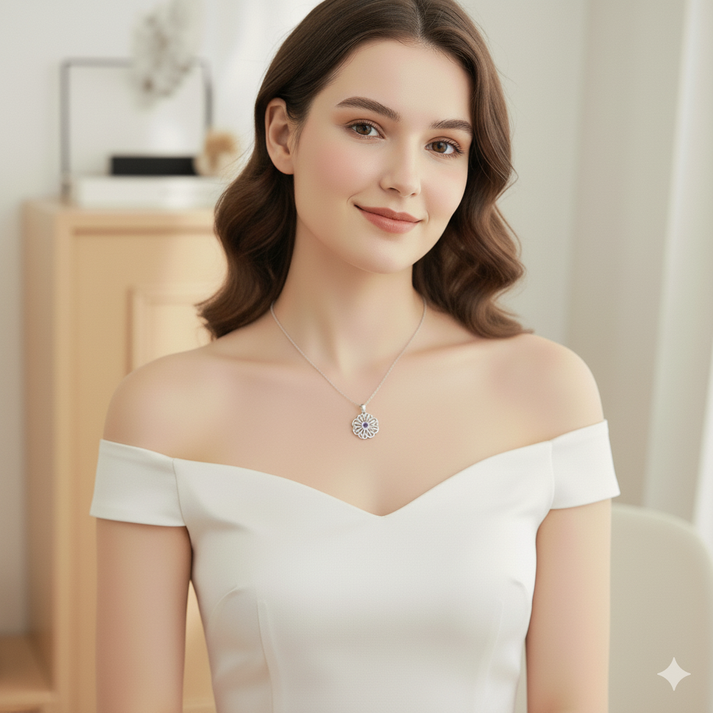 💎 Kella Silver Birthstone Pendant Necklace