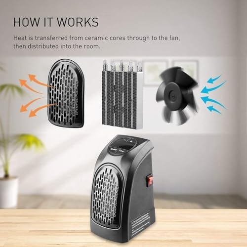 New Portable  400 Watts Handy Heater – Quick Heating, Timer with Thermostat