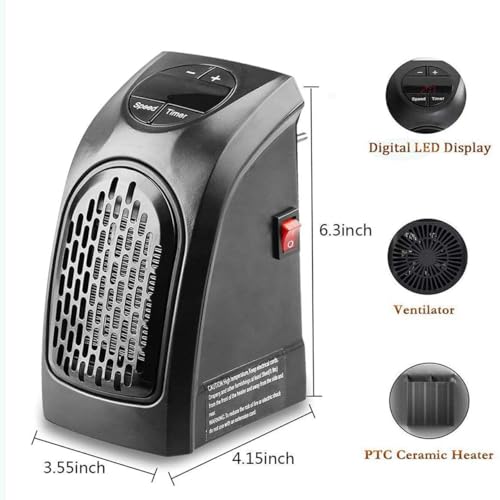 New Portable  400 Watts Handy Heater – Quick Heating, Timer with Thermostat
