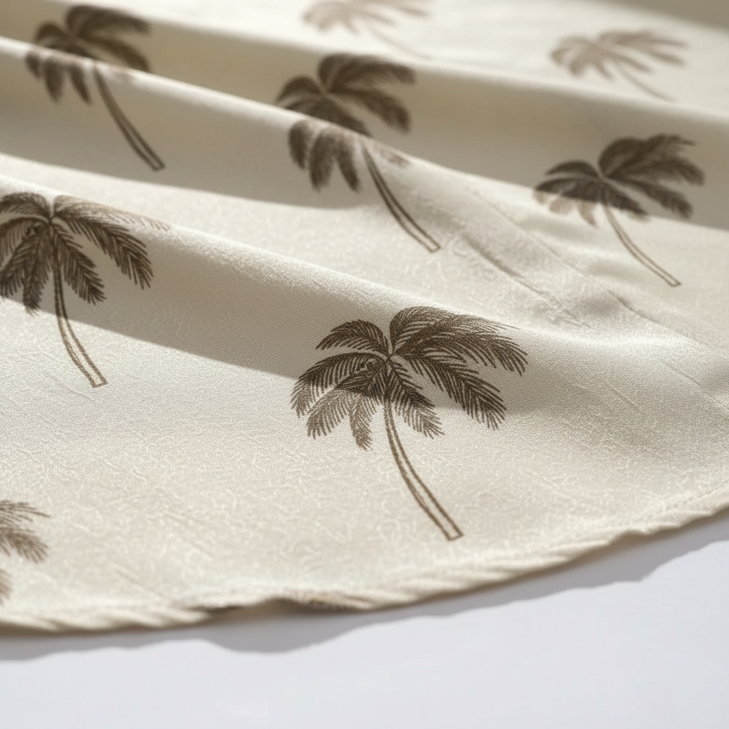 Palm Print Rayon Kurti with White Palazzo Set | Kella Weave