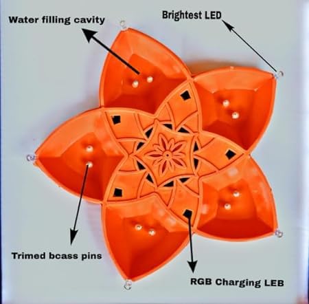 Panchmukhi Water Sensor Led Diyas, Smokeless Sensor Led Light for Indoor and Outdoor