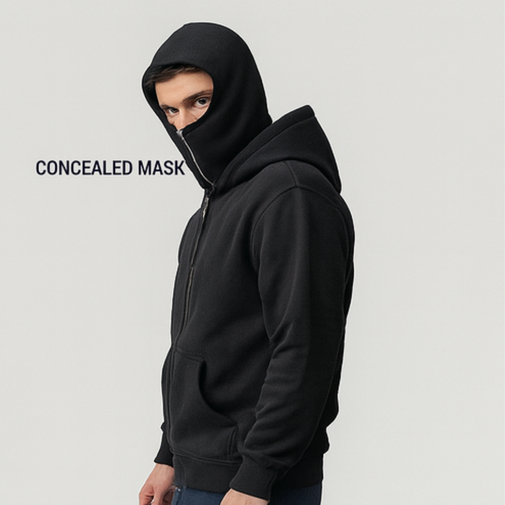 🔥 Kella™ Winter Masked Hoodie – Premium Fleece | Full Face Protection Hoodie