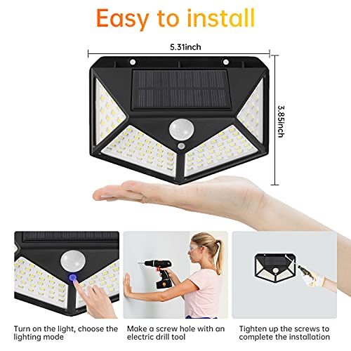 KELLA 100-LED Motion Sensor Outdoor Solar Light - Energy-Efficient Brilliance for Your Outdoor Spaces!