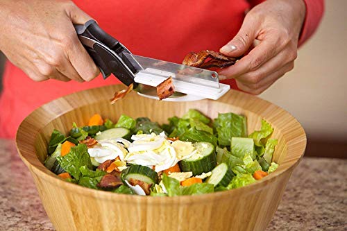 2 in 1  Stainless Steel Clever Cutter - Multi-functional Kitchen Tool for Easy Vegetable and Fruit Cutting