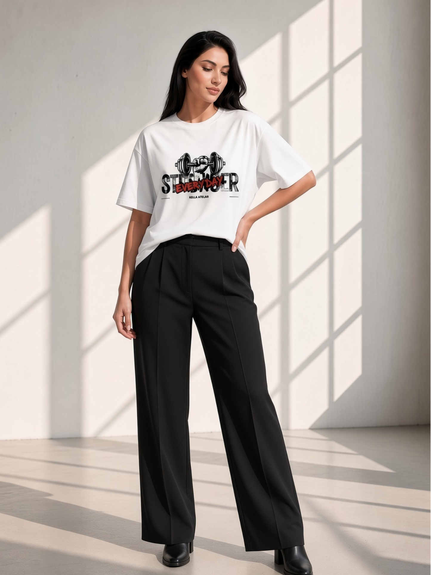 Stronger Everyday Oversized Tee - Kella Atelier | 220 GSM Premium Cotton