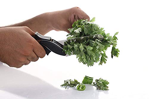 2 in 1  Stainless Steel Clever Cutter - Multi-functional Kitchen Tool for Easy Vegetable and Fruit Cutting