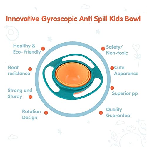 360 Rotating Gyro Bowl for Baby and Kids Feeding Bowl