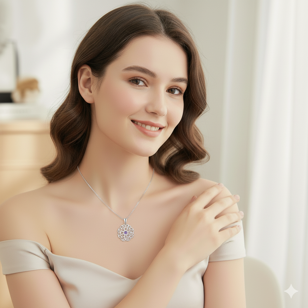 💎 Kella Silver Birthstone Pendant Necklace