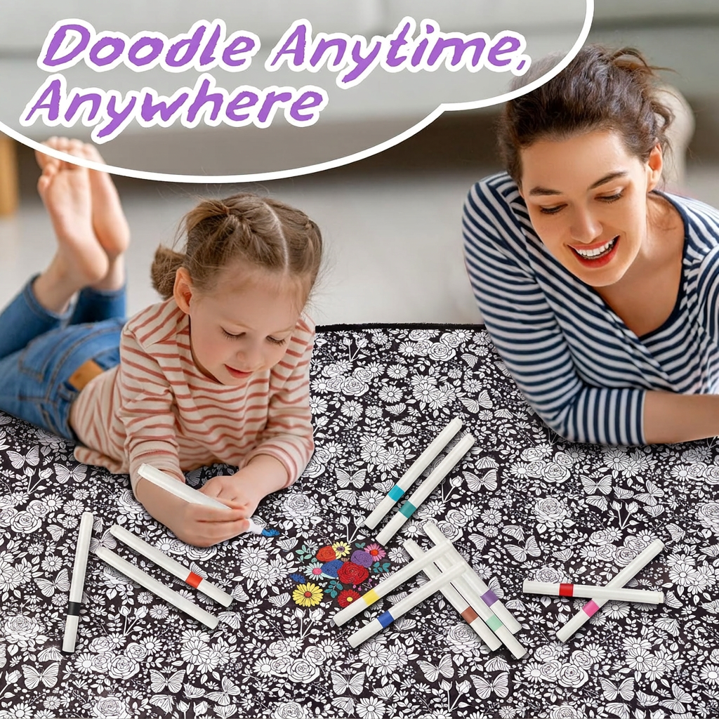 Coloring blanket size 127 x 152 cm (50 x 60 in)