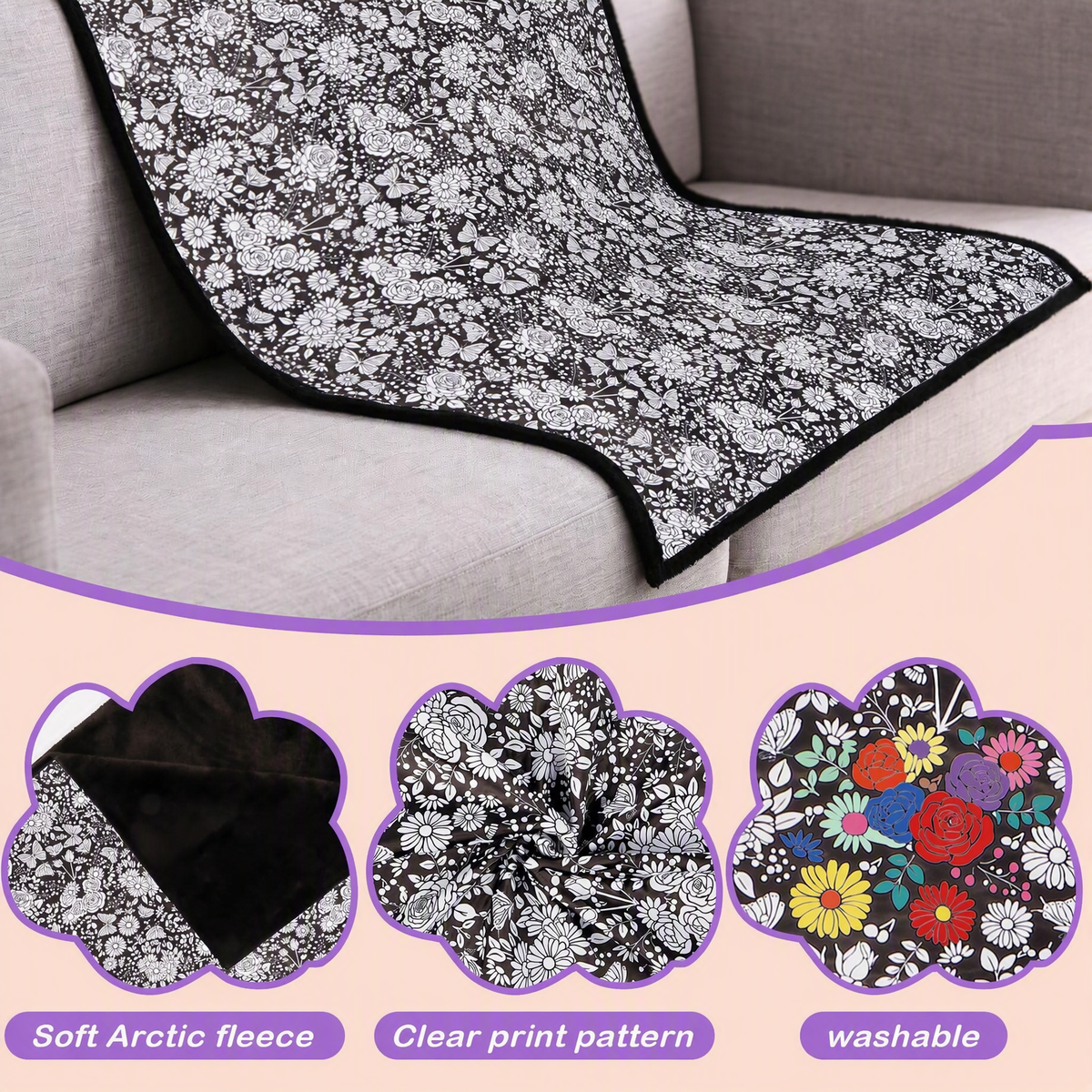 Coloured DIY blanket used as a cosy throw