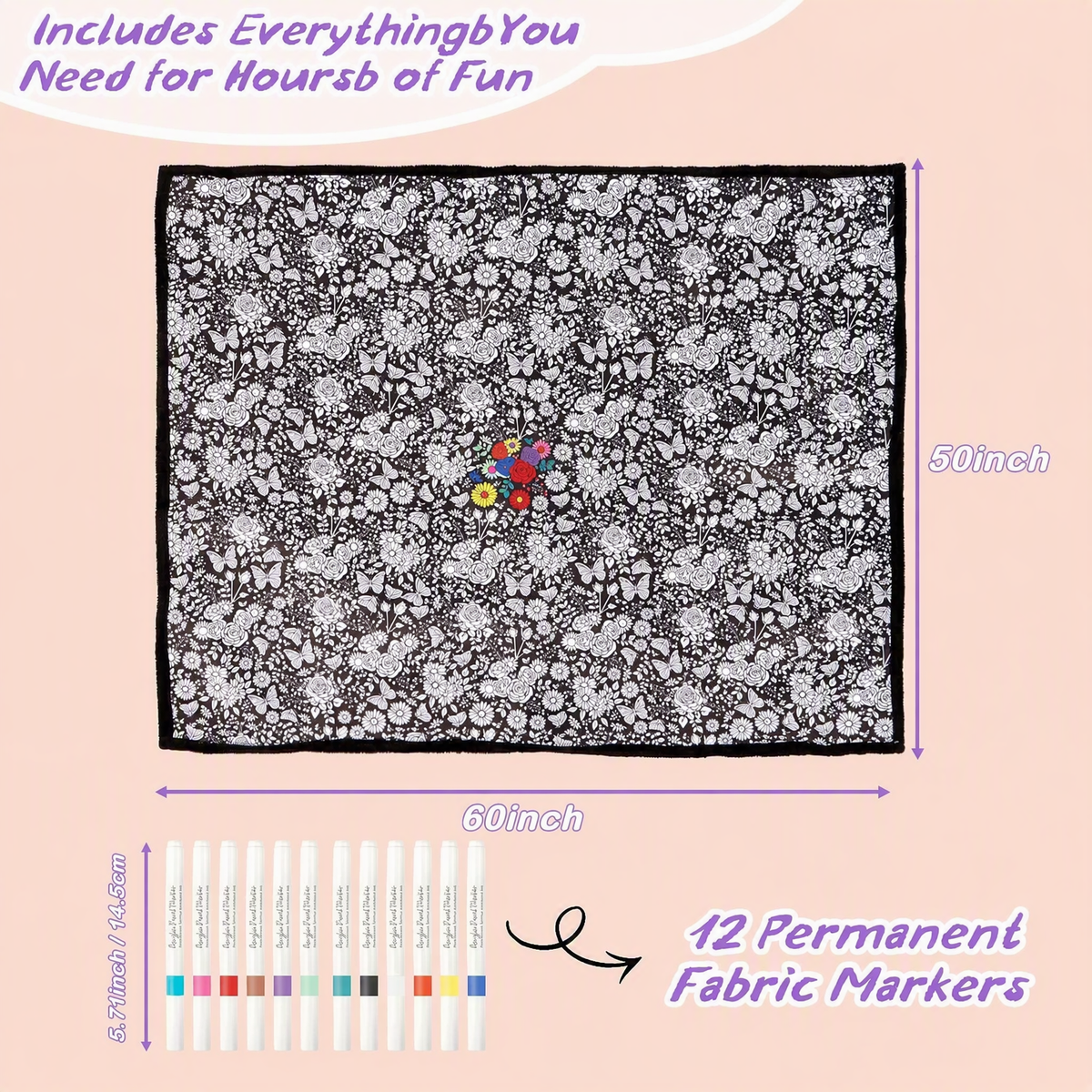 Close-up of soft velvet fabric and floral print