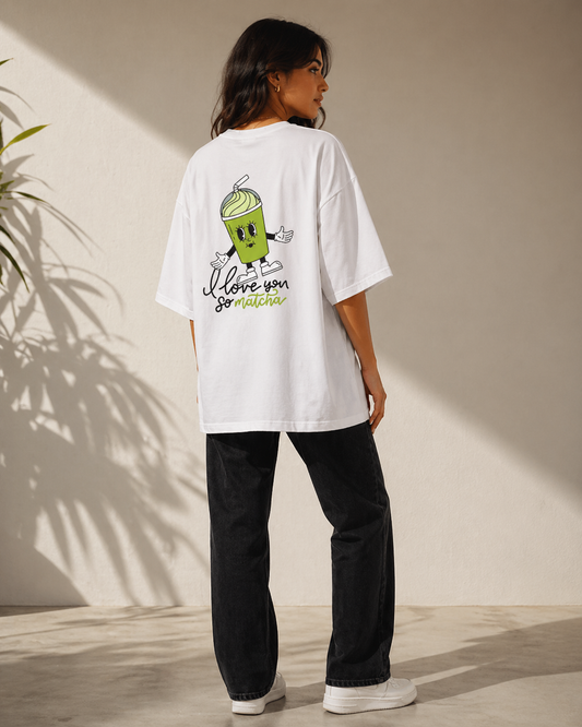 Matcha Love Oversized Tee - Kella Atelier | 220 GSM Premium Cotton