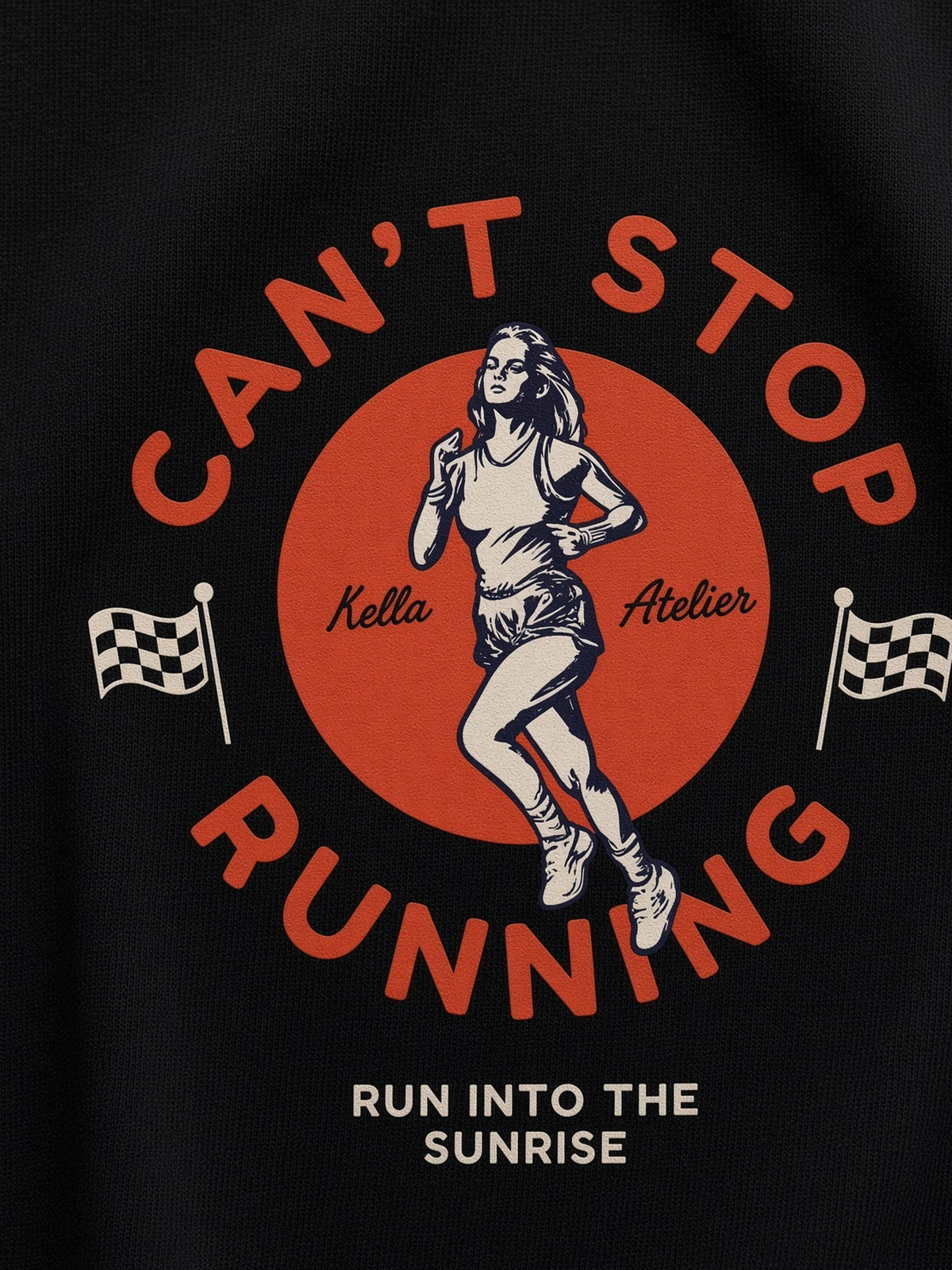 Can't Stop Running Duos Oversized Tee - Kella Atelier | 220 GSM Premium Cotton