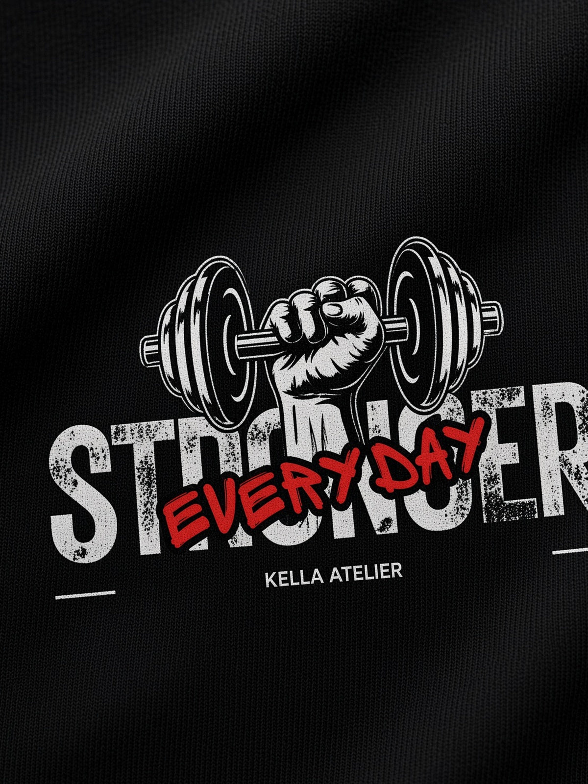 Stronger Everyday Dark Oversized Tee - Kella Atelier | 220 GSM Premium Cotton