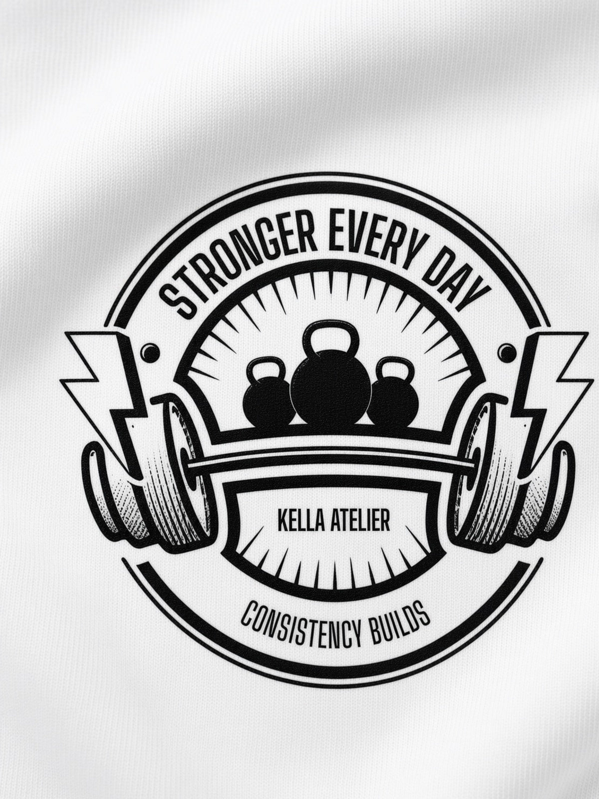 Stronger Everyday White Oversized Tee - Kella Atelier | 220 GSM Premium Cotton