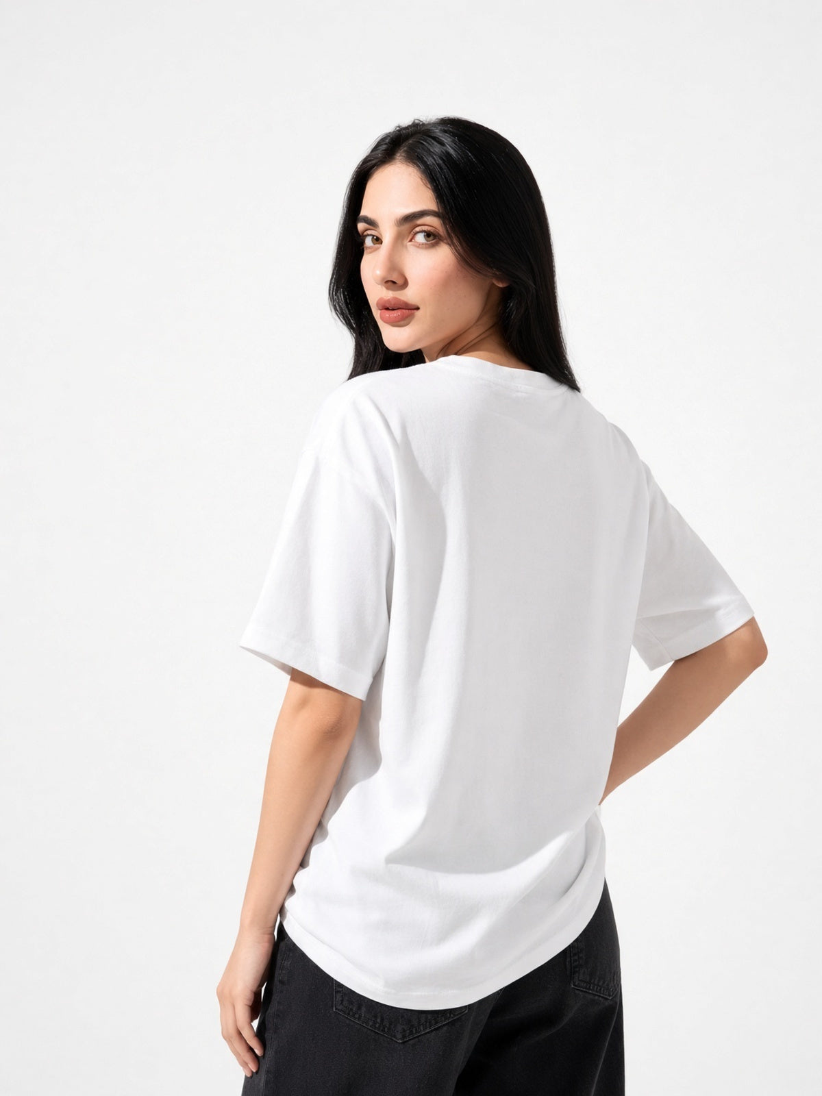 Stronger Everyday White Oversized Tee - Kella Atelier | 220 GSM Premium Cotton