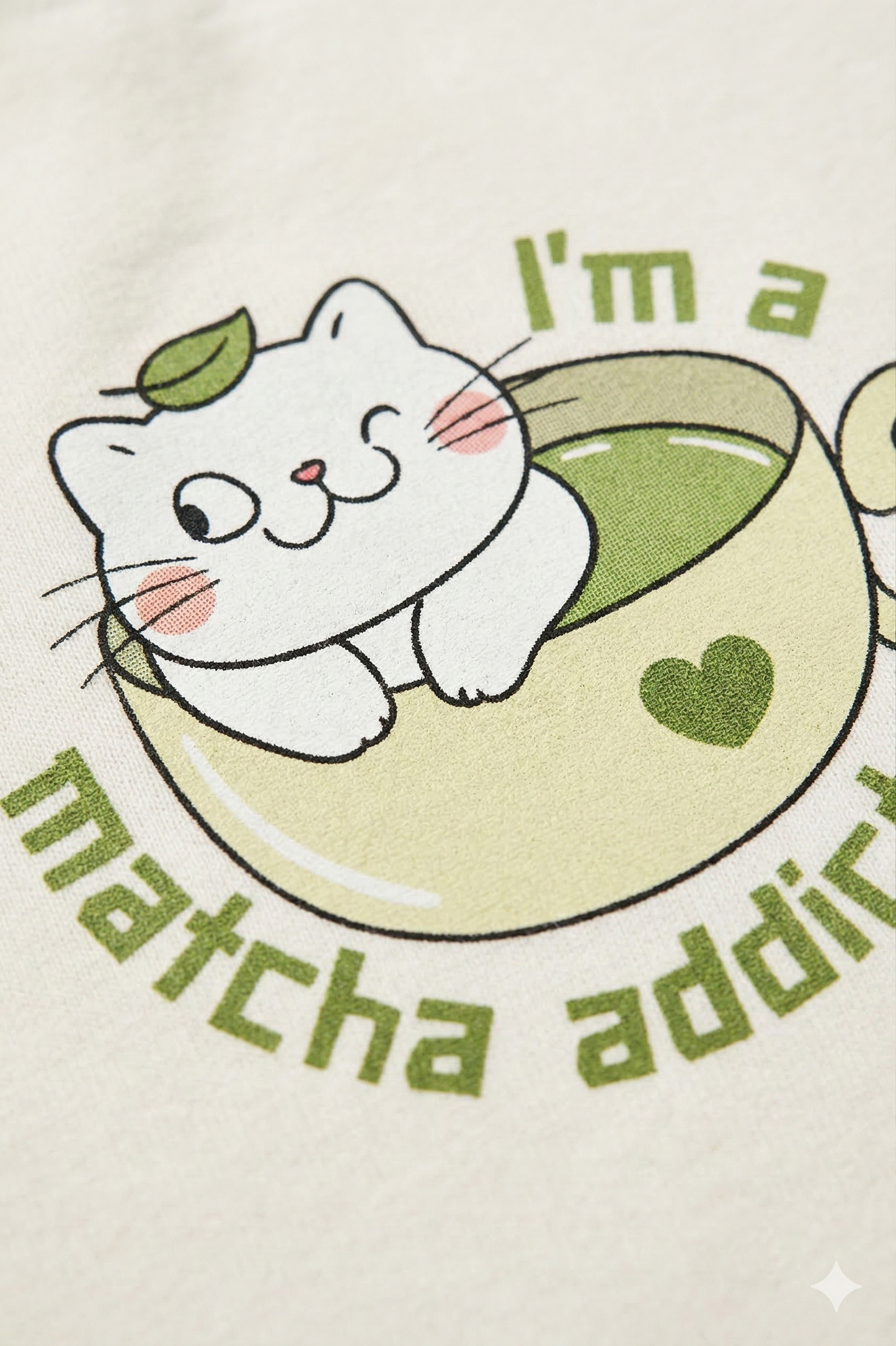 Matcha Cat Oversized Tee — Kella Atelier | 220 GSM Premium Cotton