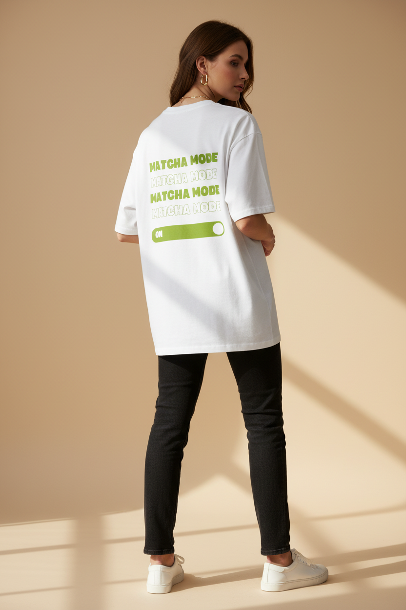 Matcha Mode Oversized Tee - Kella Atelier | 220 GSM Premium Cotton