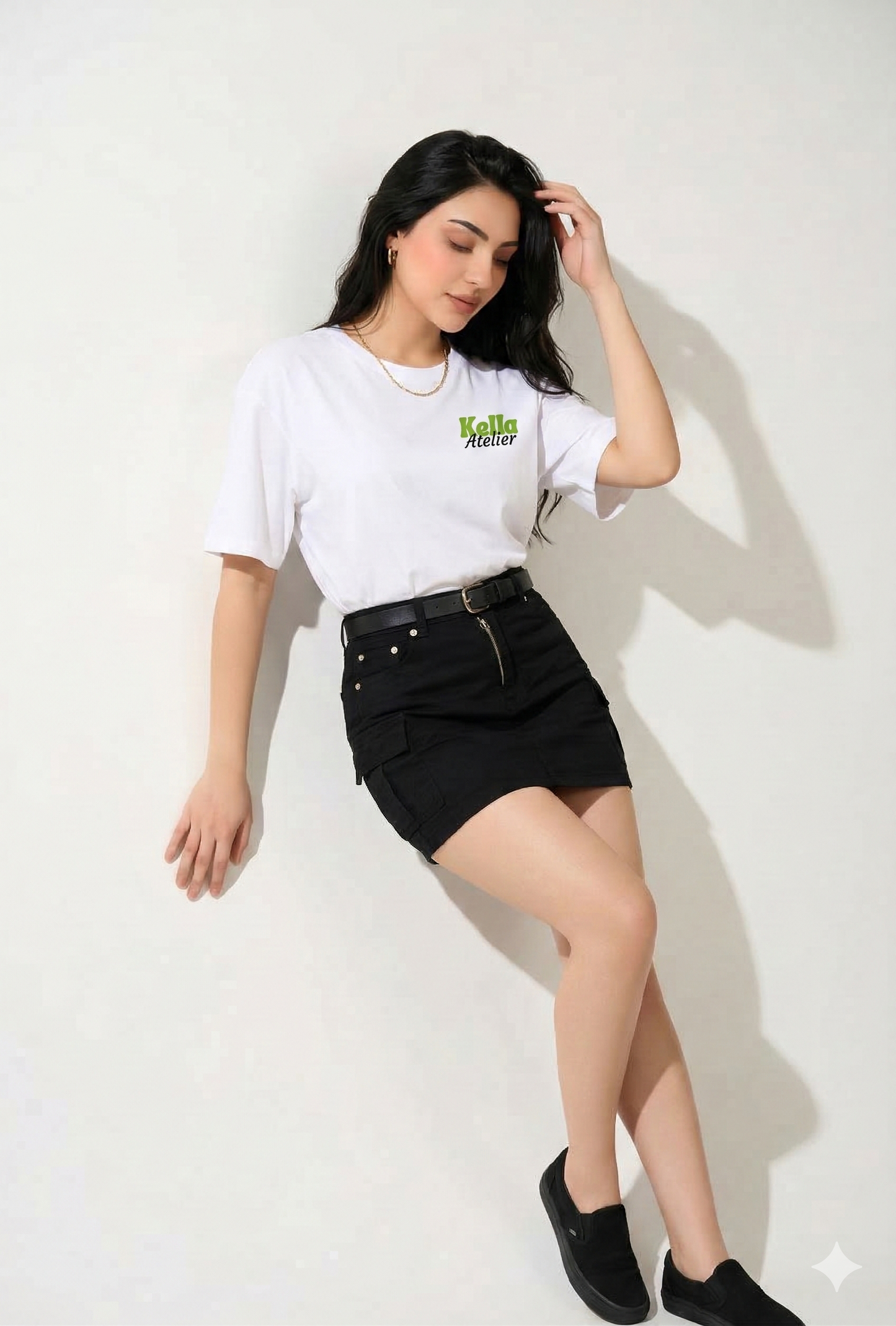 Matcha Morning Oversized Tee - Kella Atelier | 220 GSM Premium Cotton