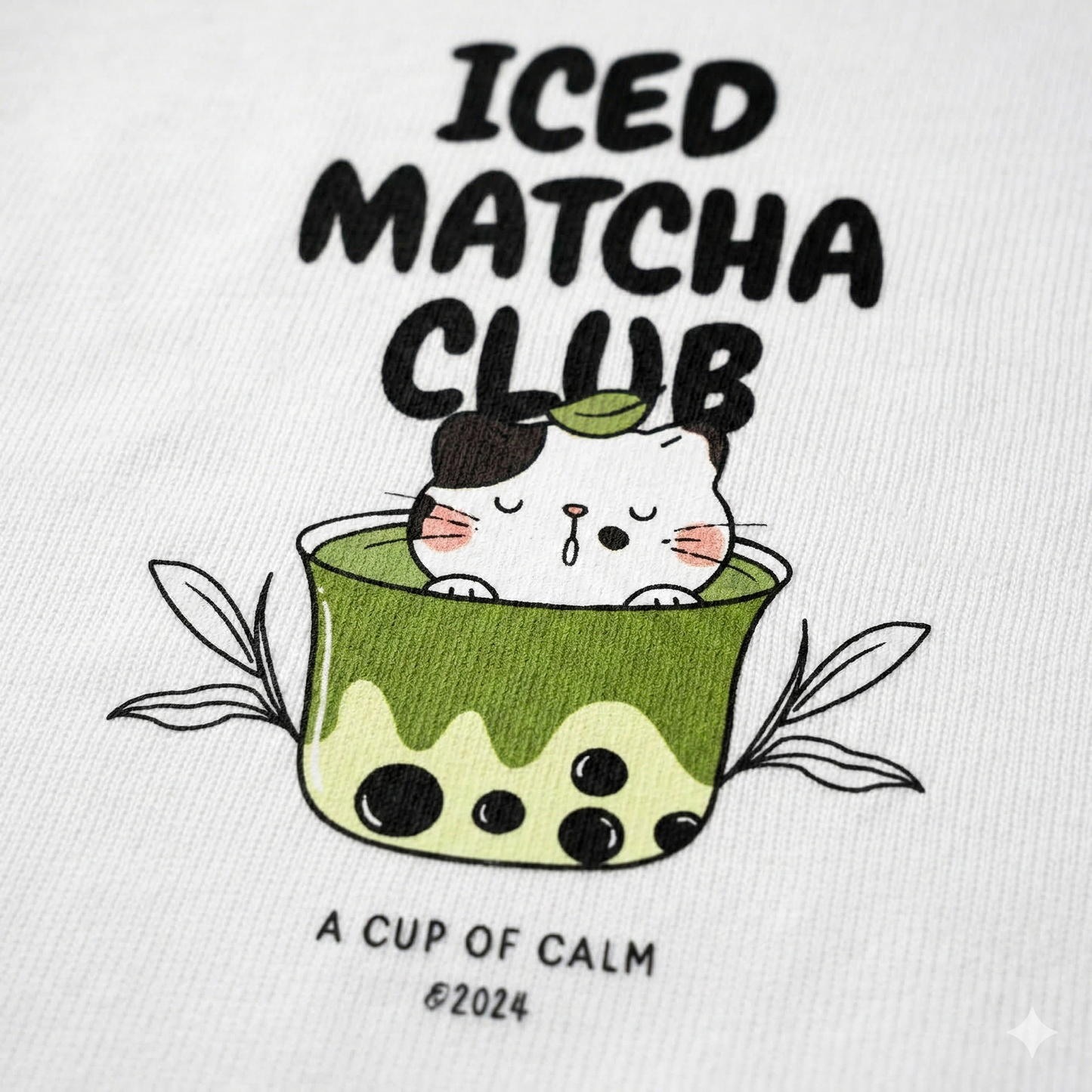 Matcha Ice Club Oversized Tee - Kella Atelier | 220 GSM Premium Cotton