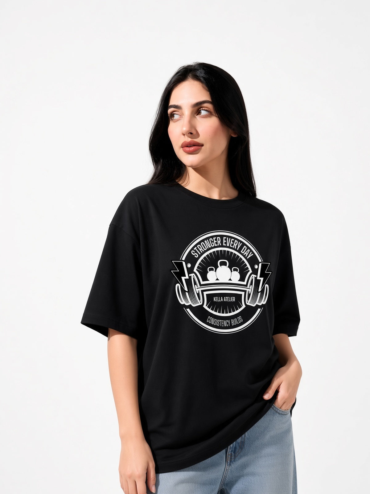Stronger Everyday Oversized Tee - Kella Atelier | 220 GSM Premium Cotton