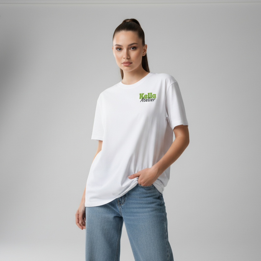 Matcha Ice Club Oversized Tee - Kella Atelier | 220 GSM Premium Cotton