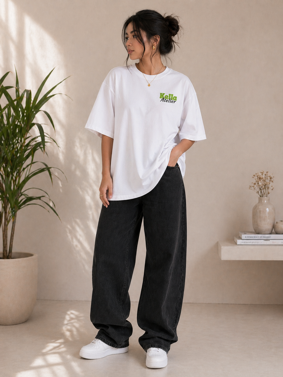 Matcha Lovers Oversized Tee - Kella Atelier | 220 GSM Premium Cotton