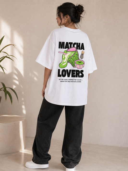 Matcha Lovers Oversized Tee - Kella Atelier | 220 GSM Premium Cotton