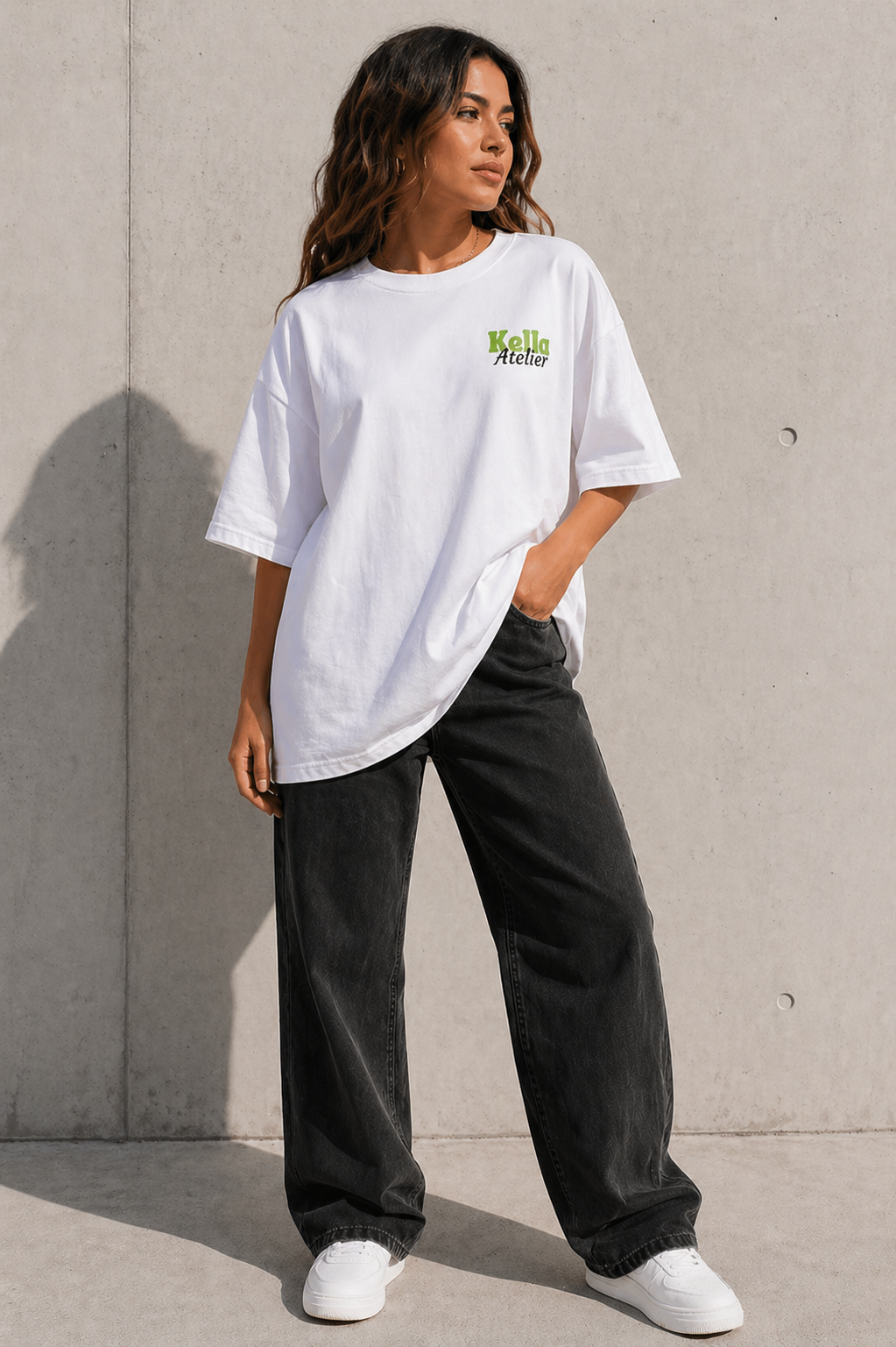 Matcha Mode Oversized Tee - Kella Atelier | 220 GSM Premium Cotton