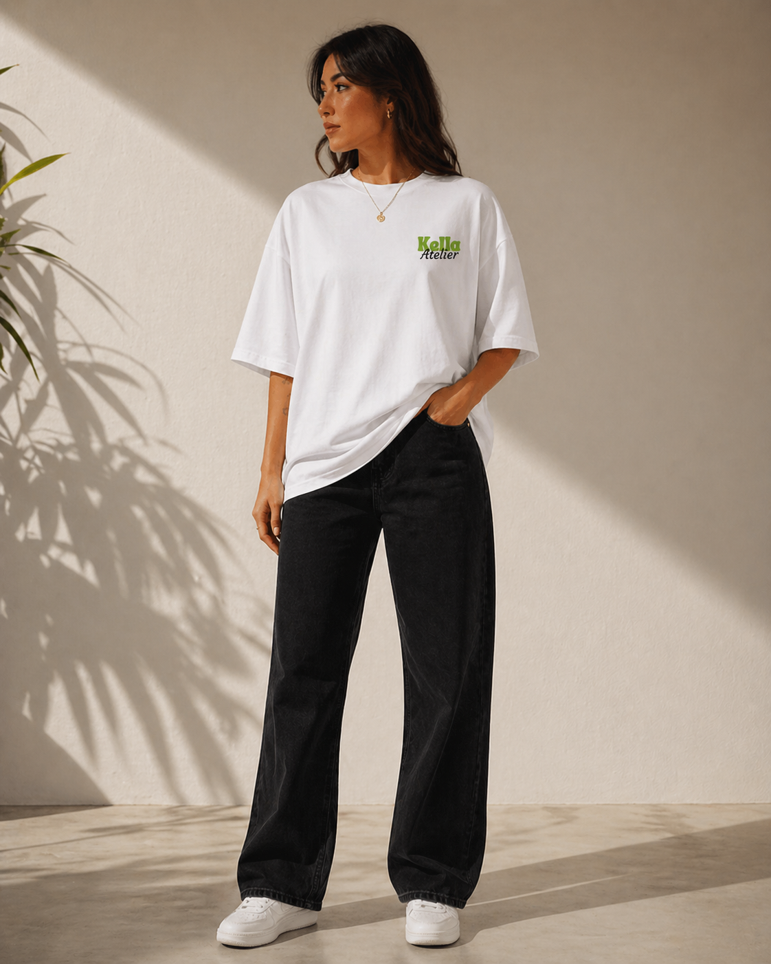 Matcha Love Oversized Tee - Kella Atelier | 220 GSM Premium Cotton