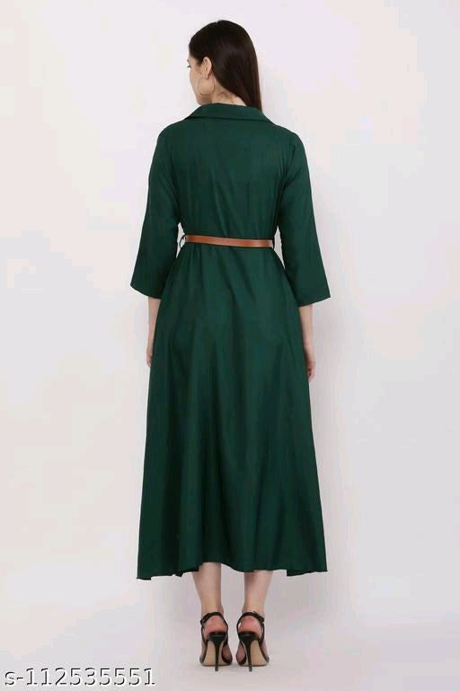 Classy Party-wear Women Dress Green