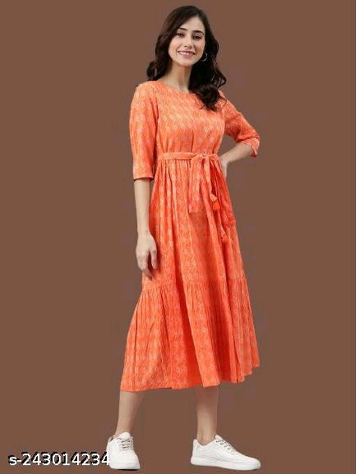 Pretty Modern Women Orange Dress