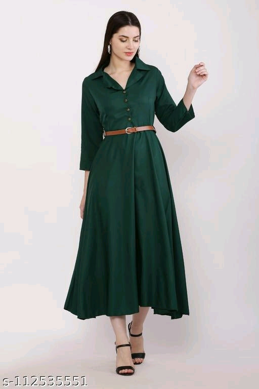 Classy Party-wear Women Dress Green