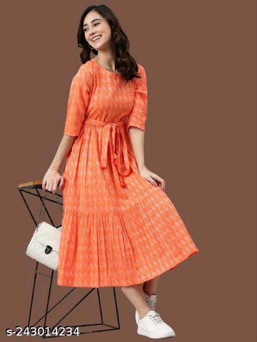 Pretty Modern Women Orange Dress