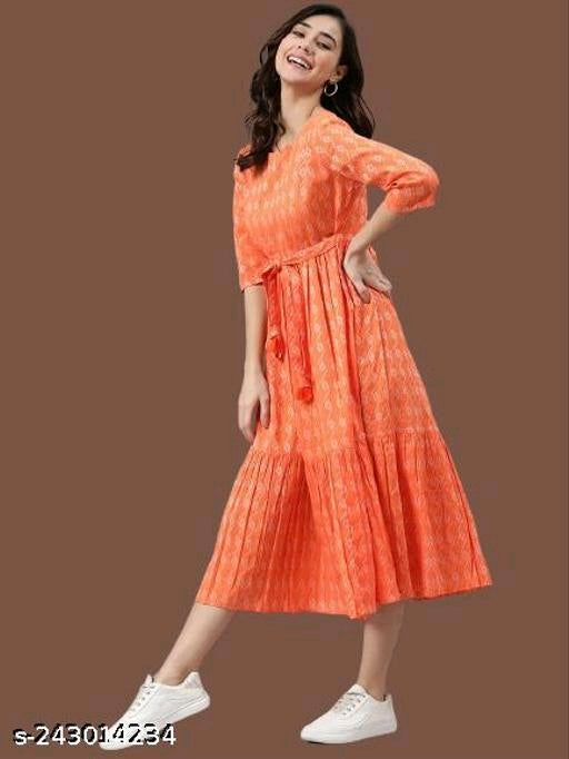 Pretty Modern Women Orange Dress