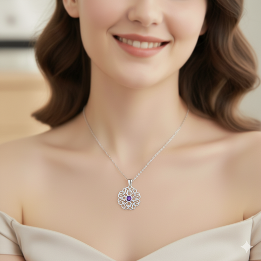 💎 Kella Silver Birthstone Pendant Necklace