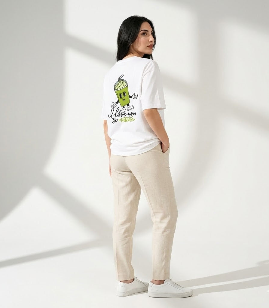 Matcha Love Oversized Tee - Kella Atelier | 220 GSM Premium Cotton