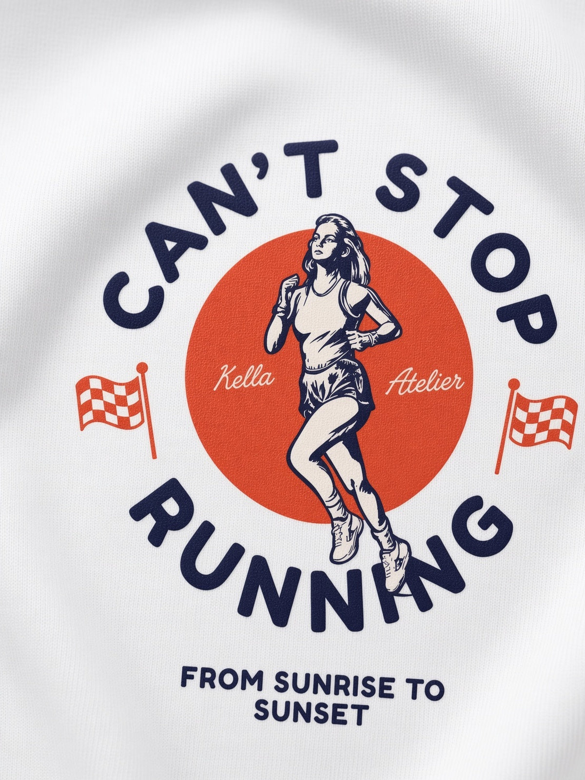 Can't Stop Running Oversized Tee - Kella Atelier | 220 GSM Premium Cotton