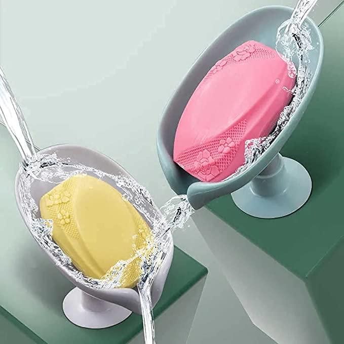 Soap Holder-Leaf Shaped Soap Box Soap Holder for Kitchen & Bathroom Plastic Soap Bar Holder ,Soap Case Buy 1 Get 1